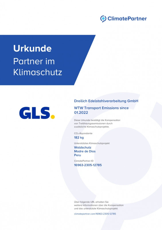 GLS KlimaProtect Zertifikat